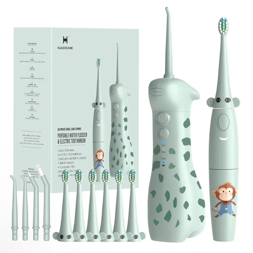 NEW! Kids Water Flosser and Electric Toothbrush Combo 3 Gentle and 2 Sonic Modes